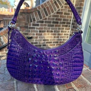 Brahmin Purple Crocodile-Embossed Women's Bag, NWOT